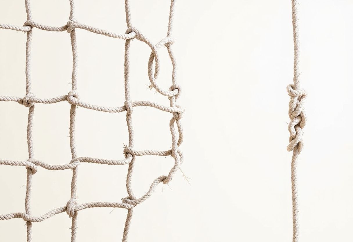 Rope and timber, which behave differently from foam and vinyl and are meant to.